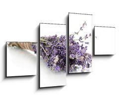 Obraz 4D tydln - 100 x 60 cm F_IS44291419 - Lavender flowers isolated on white