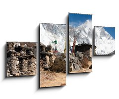 Obraz 4D tydln - 100 x 60 cm F_IS44614467 - buddhist prayer walls or prayer stupas in nepal