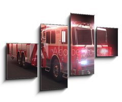 Obraz 4D tydln - 100 x 60 cm F_IS45222176 - Fire truck with lights