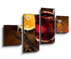 Obraz   Hot wine for Christmas with delicious orange and spic, 100 x 60 cm