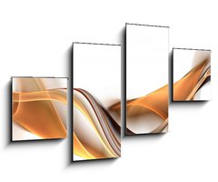 Obraz 4D tydln - 100 x 60 cm F_IS46260957 - Elegant gold fractal waves
