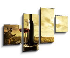 Obraz 4D tydln - 100 x 60 cm F_IS46448273 - Vineyard at sunset