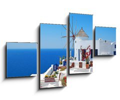 Obraz 4D tydln - 100 x 60 cm F_IS46516740 - Traditional architecture of Oia village at Santorini island in G