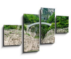Obraz 4D tydln - 100 x 60 cm F_IS46777120 - Chinese view of the mountains and the bridge