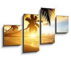 Obraz 4D tydln - 100 x 60 cm F_IS47283055 - sunset on the beach of caribbean sea