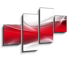 Obraz 4D tydln - 100 x 60 cm F_IS47304678 - Abstract shine red fractal waves