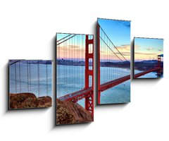Obraz 4D tydln - 100 x 60 cm F_IS48272681 - horizontal view of Golden Gate Bridge