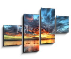 Obraz 4D tydln - 100 x 60 cm F_IS50029549 - Crpuscule sur le lagon de La Runion.
