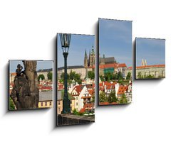 Obraz 4D tydln - 100 x 60 cm F_IS50221241 - Prague, Charles bridge, Vltava river, St. Vitus cathedral