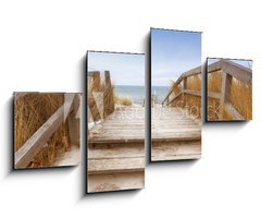 Obraz 4D tydln - 100 x 60 cm F_IS50858168 - Treppe zum Ostseestrand Heiligenhafen im Winter