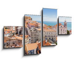Obraz 4D tydln - 100 x 60 cm F_IS50939880 - Panoramic of Alfama rooftops, Lisboa, Portugal - Panoramatick stechy Alfama, Lisboa, Portugalsko
