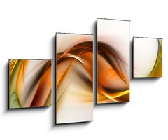 Obraz 4D tydln - 100 x 60 cm F_IS51183210 - Abstract bright orange waves on white background