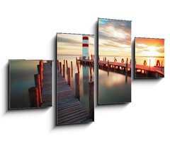 Obraz 4D tydln - 100 x 60 cm F_IS51901160 - Lighthouse - Lake in Austria