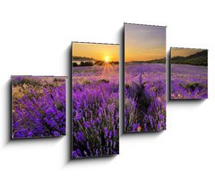 Obraz 4D tydln - 100 x 60 cm F_IS53493783 - Sunset over lavender field