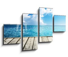 Obraz   Caribbean sea and wooden platform, 100 x 60 cm