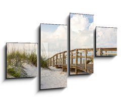 Obraz 4D tydln - 100 x 60 cm F_IS53525706 - Boardwalk in the Beach Sand Dunes