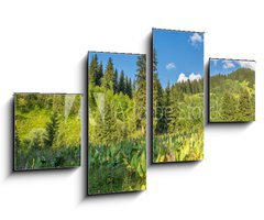 Obraz   Nature of green trees and blue sky, near Medeo in Kazakhstan, 100 x 60 cm