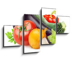 Obraz 4D tydln - 100 x 60 cm F_IS54339773 - Fresh vegetables isolated on white - erstv zelenina izolovanch na blm