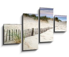 Obraz 4D tydln - 100 x 60 cm F_IS54417902 - Grassy sand dunes landscape at sunrise