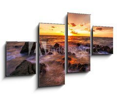 Obraz 4D tydln - 100 x 60 cm F_IS54555943 - Tropical beach at sunset.