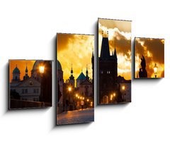 Obraz   sunrise over Prague  look from Charles (Karluv) bridge, 100 x 60 cm