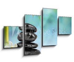 Obraz 4D tydln - 100 x 60 cm F_IS55037906 - Stones and Bamboo on the water with narcissus flower