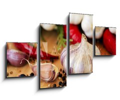 Obraz 4D tydln - 100 x 60 cm F_IS55800520 - Garlic and spices