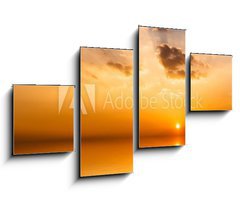 Obraz 4D tydln - 100 x 60 cm F_IS58094630 - Beautiful sunset with clouds reflected in water.