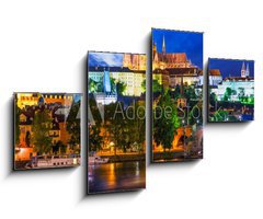 Obraz 4D tydln - 100 x 60 cm F_IS58144488 - Night scenery of Prague, Czech Republic