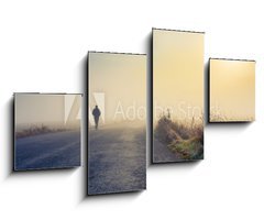 Obraz   men silhouette in the fog, 100 x 60 cm
