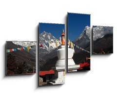 Obraz 4D tydln - 100 x 60 cm F_IS6123732 - Stupa with prayer flags