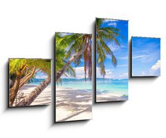 Obraz 4D tydln - 100 x 60 cm F_IS61258659 - Coconut Palm tree on the white sandy beach - Kokosov palma na bl psen pli