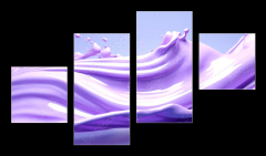 Obraz 4D tydln - 100 x 60 cm F_IS628987228 - Abstract purple fluid art in bright colors. Lavender background for advertising cosmetic products.Generative Ai content.