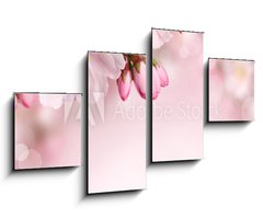 Obraz 4D tydln - 100 x 60 cm F_IS62918390 - Spring flowers background with pink blossom