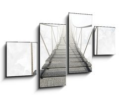 Obraz   Rope Bridge Above The Clouds, 100 x 60 cm