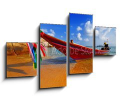 Obraz 4D tydln - 100 x 60 cm F_IS6382475 - Traditional Thai Longtail boat on the beach