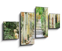 Obraz 4D tydln - 100 x 60 cm F_IS64960095 - charming streets of mediterranian, artistic picture