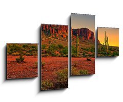 Obraz   Desert sunset with mountain near Phoenix, Arizona, USA, 100 x 60 cm