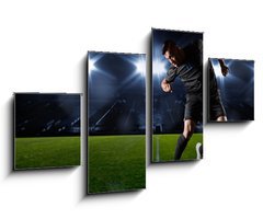 Obraz 4D tydln - 100 x 60 cm F_IS66124797 - Hispanic Soccer Player heading the ball - Hispnsk fotbalista m m