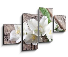 Obraz   Jasmine flowers over old wooden table., 100 x 60 cm