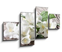 Obraz 4D tydln - 100 x 60 cm F_IS67481139 - Jasmine flowers over old wooden table.