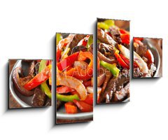 Obraz 4D tydln - 100 x 60 cm F_IS67960034 - mexican food - beef fajitas and bell peppers