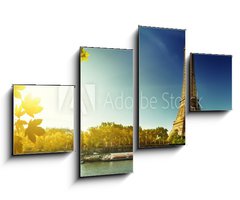 Obraz 4D tydln - 100 x 60 cm F_IS68288311 - Seine in Paris with Eiffel tower in autumn season