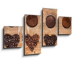 Obraz   Coffee Beans and Ground Coffee, 100 x 60 cm