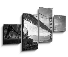 Obraz 4D tydln - 100 x 60 cm F_IS69777803 - Golden Gate Bridge Black and White
