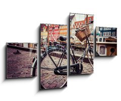 Obraz 4D tydln - 100 x 60 cm F_IS69979170 - Classic vintage retro city bicycle in Copenhagen, Denmark