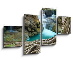 Obraz 4D tydln - 100 x 60 cm F_IS70560072 - banyan tree and limestone waterfalls in purity deep forest use n - banyan strom a vpencov vodopdy v istot hlubok lesn vyuit n