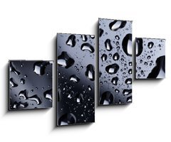 Obraz   abstract water drops on polished stainless steel surface, 100 x 60 cm