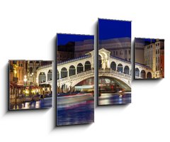 Obraz   Night view of Rialto bridge and Grand Canal in Venice. Italy, 100 x 60 cm