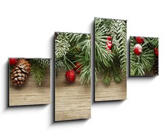 Obraz 4D tydln - 100 x 60 cm F_IS73500811 - Christmas tree branches background - Vnon stromky vtve pozad